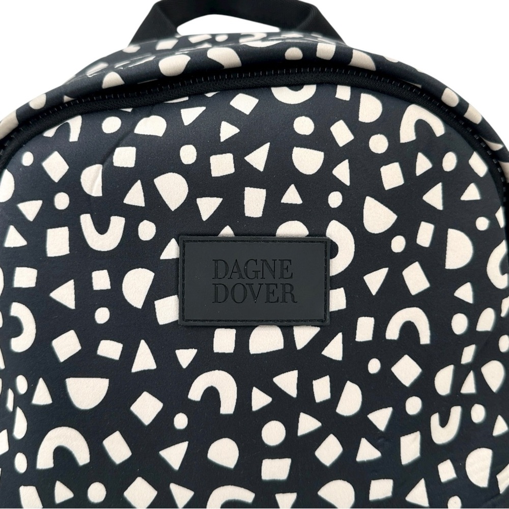 Dagne Dover Block Party Black & White Printed Neoprene Medium Sized Backpack Bag - Picture 8 of 10